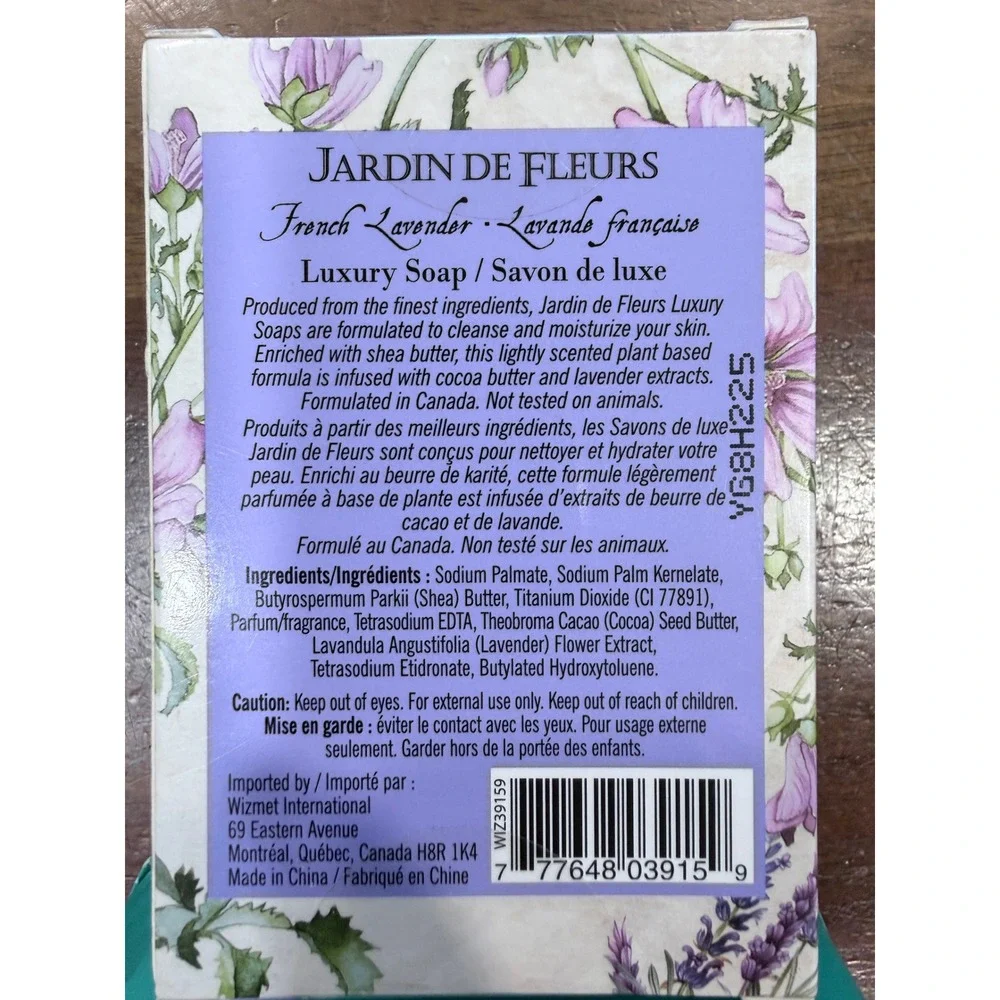 Jardin De Fleurs French Lavender & Rosemary Mint Shea Butter Bar Soap Set 14oz
